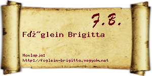 Föglein Brigitta névjegykártya